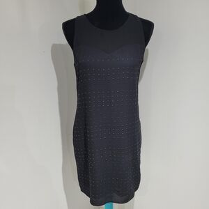Dex Women's Sweetheart Neckline Dot Mini Dress Small Black Whimsigoth Sheer
